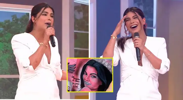 Ivana Yturbe festeja al ver su rostro pintado en un mural del Callao. Ivana Yturbe festeja al ver su rostro pintado en un mural del Callao.