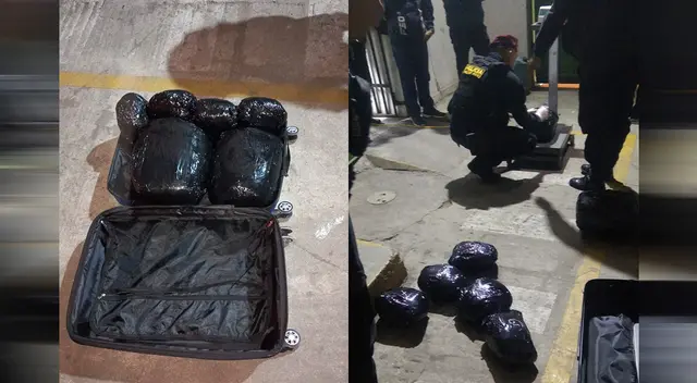 Encuentra maleta con más de 10 kilos de droga.