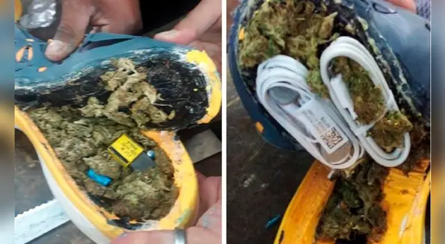 Droga fue incautada en suela de zapatillas