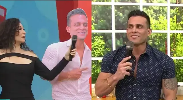 Janet Barboza presentó a un modelo de cartón de Christian Domínguez, y aseguró que ahora estará presente, por si no quiere volver a venir.