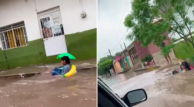 Los pequeños salieron a nadar con sus flotadores. Los pequeños salieron a nadar con sus flotadores.