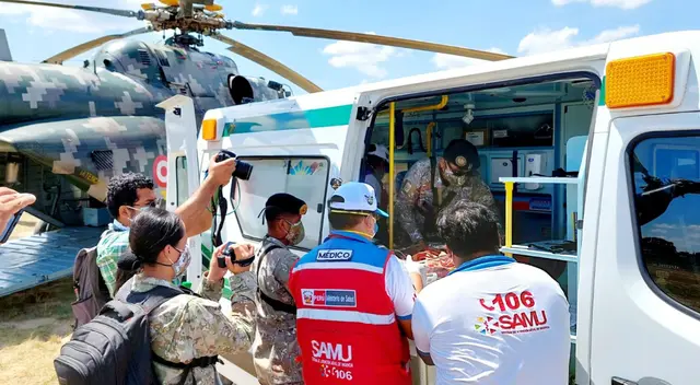 Helicóptero del Ejército trasladó de urgencia a dos bebés de comunidad nativa hacia Puerto Maldonado