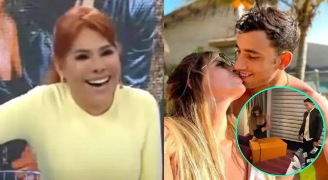 Magaly Medina aseguró que la maleta que regaló a Said Palao costaba S/ 11 mil, y le advirtió que Alejandra Baigorria “pronto pediría boda”. Magaly Medina aseguró que la maleta que regaló a Said Palao costaba S/ 11 mil, y le advirtió que Alejandra Baigorria “pronto pediría boda”.