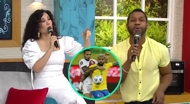 Giselo aseguró que Brasil ganaría el partido ante Perú por las eliminatorias, e incluso usó un polo de Marquinho, por lo que Janet Barboza le dio con palo. Giselo aseguró que Brasil ganaría el partido ante Perú por las eliminatorias, e incluso usó un polo de Marquinho, por lo que Janet Barboza le dio con palo.