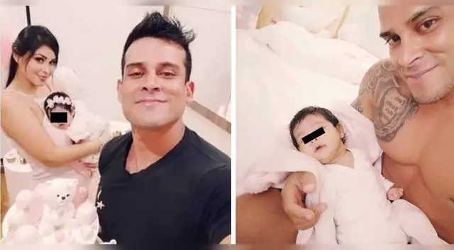 Pamela Franco y Christian Domínguez felices con su pequeña hija.