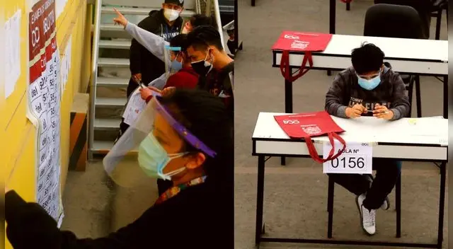 Los postulantes cuando rindieron su examen de admision lo realizaron con las medidas sanitarias.