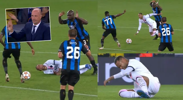 Neymar terminó en el piso durante el PSG vs Brujas por la Champions League 2021-2022. Neymar terminó en el piso durante el PSG vs Brujas por la Champions League 2021-2022.