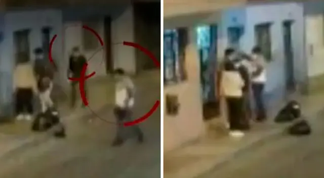 Jóvenes no pudieron hacer nada para impedir que estos dos criminales armados les roben.