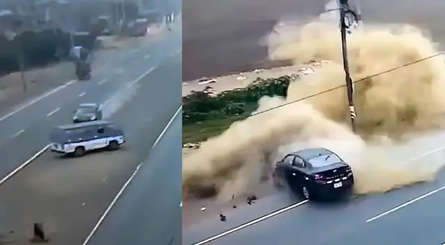 Auto causa accidente de tránsito por ir a excesiva velocidad en La Livertad. Auto causa accidente de tránsito por ir a excesiva velocidad en La Livertad.