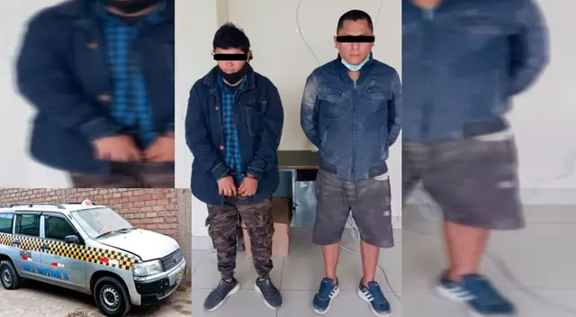 Los detenidos y el vehículo robado