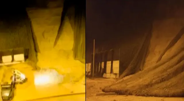 Deslizamiento de tierra a la altura de la playa Los Yuyos en la Costa Verde Deslizamiento de tierra a la altura de la playa Los Yuyos en la Costa Verde