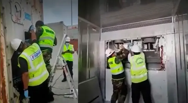 Narcotraficantes habían camuflado la droga en el motor del contenedor de plátanos Narcotraficantes habían camuflado la droga en el motor del contenedor de plátanos