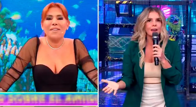 Johanna San Miguel reacciona al escuchar las palabras de Magaly Medina. Johanna San Miguel reacciona al escuchar las palabras de Magaly Medina.