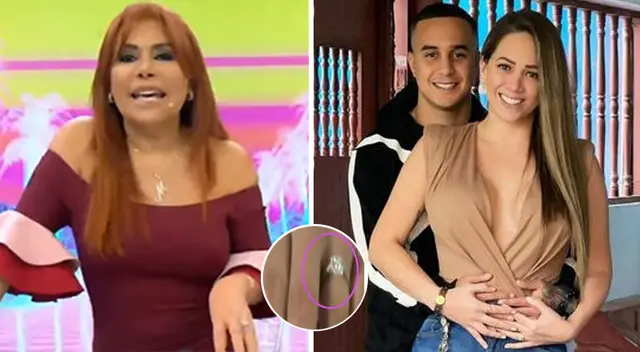 Magaly se ríe de Melissa por tratar de ocultar su anillo de compromiso. Magaly se ríe de Melissa por tratar de ocultar su anillo de compromiso.