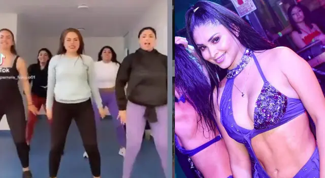 Pamela Franco ensaya con sus compañeras de Puro Sentimiento. Pamela Franco ensaya con sus compañeras de Puro Sentimiento.
