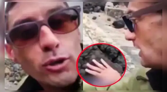 El reportero recibió duras críticas por tocar lava del volcán en La Palma.