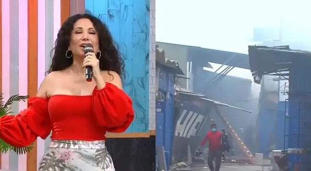 Janet Barboza presentaba al reportero de América Hoy desde el mercado Unicachi en Comas, cuando mencionó el incendio en Mesa Redonda. Janet Barboza presentaba al reportero de América Hoy desde el mercado Unicachi en Comas, cuando mencionó el incendio en Mesa Redonda.