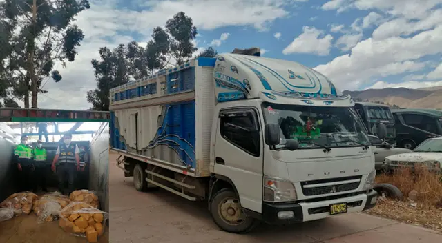 El camión y la droga encontrada