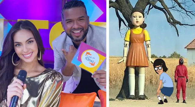 Natalie Vértiz y Choca Mandros bailan remix de 'El Juego del Calamar'.