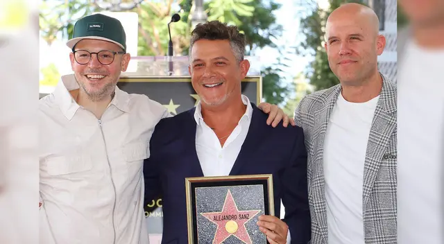 Gianmarco y Residente acompañaron a Alejandro Sanz en Hollywood.