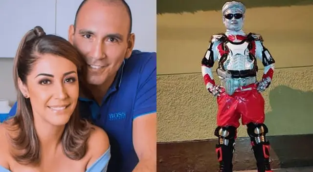 Karla Tarazona graba TikTok junto a su esposo y Robotín. Karla Tarazona graba TikTok junto a su esposo y Robotín.