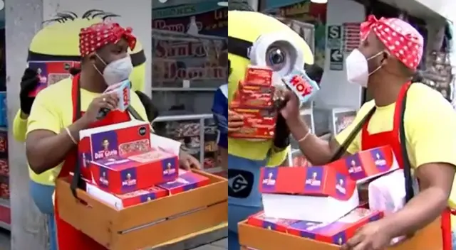 Edson Dávila apareció en Jr. Tacna para hacerle la competencia a las otras vendedoras de turrones, a quienes mandó a