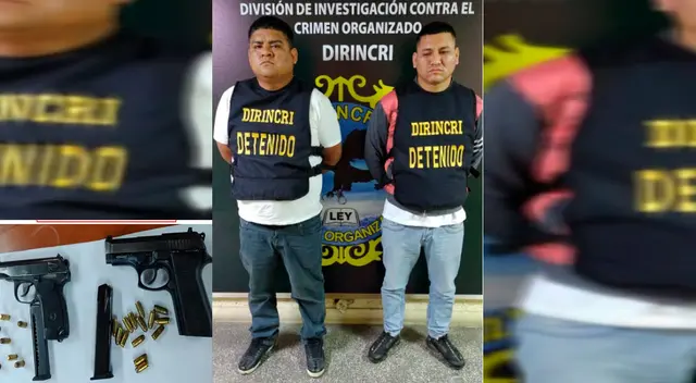 Los detenidos y las armas que incautó la PNP