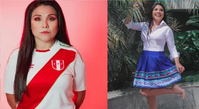 Tula Rodríguez alienta al Perú ante partido contra Chile. Tula Rodríguez alienta al Perú ante partido contra Chile.