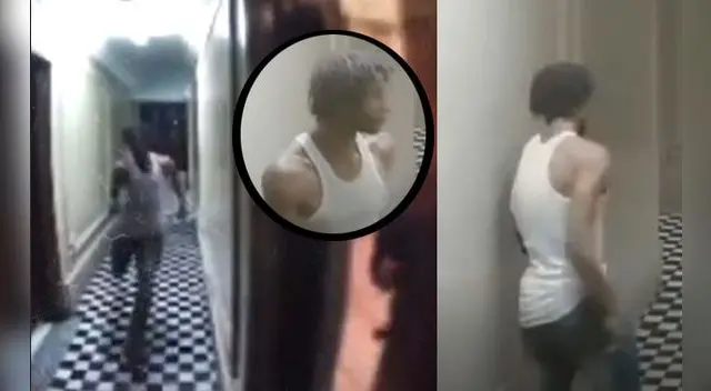 El acosador siguió a la mujer hasta su hogar y las imágenes fueron registradas por las cámaras de seguridad.