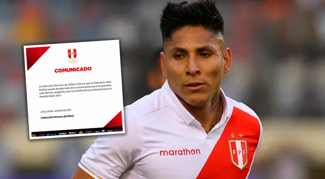 Raúl Ruidíaz se pierde los partidos contra Bolivia y Argentina.
