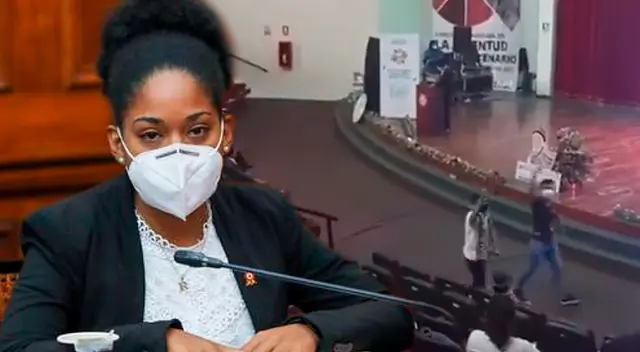 Congresista pasó un mal rato durante su presentación en el evento. Congresista pasó un mal rato durante su presentación en el evento.