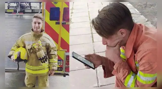 El esfuerzo del joven argentino fue retratado en una foto. El esfuerzo del joven argentino fue retratado en una foto.