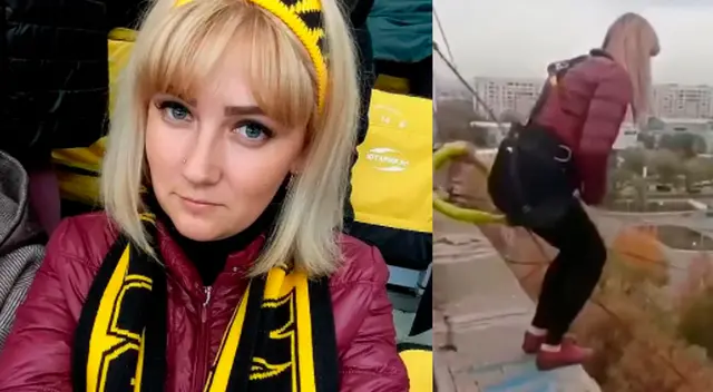 Yevgenia Leontyeva, de 33 años, falleció cuando se lanzó desde la azotea de un edificio..