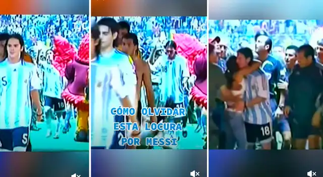 La seguidora de Lionel Messi no tuvo miedo a romperse una pierna, con tal de abrazar a su ídolo.