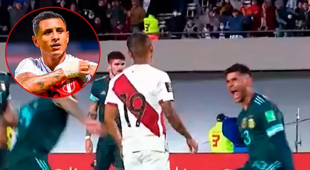 Los centrales argentinos festejaron que el volante peruano falló.