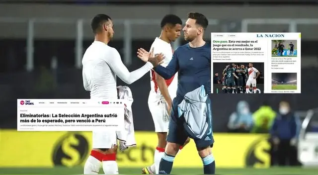 La prensa argentina sostuvo que su selección sufrió más de lo esperado en el partido con Perú. La prensa argentina sostuvo que su selección sufrió más de lo esperado en el partido con Perú.