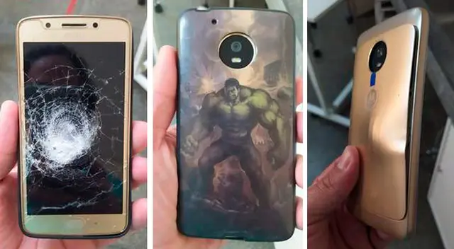El proyectil no logró atravesar la funda de Hulk. El proyectil no logró atravesar la funda de Hulk.