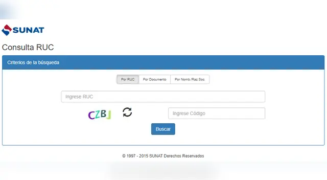 Consulta Ruc. Foto: Sunat