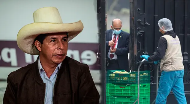 Captan ingreso de comida y torta a Palacio por cumpleaños del presidente del Perú.