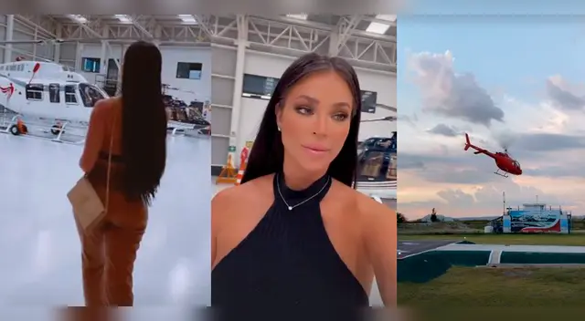 Sheyla Rojas presume helicópteros de su novio.