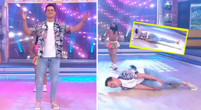 Gino Pesaressi pasó momento doloroso en vivo.