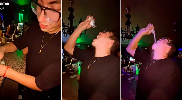 El joven no calculó bien su fuerza y termino derramando la sal.