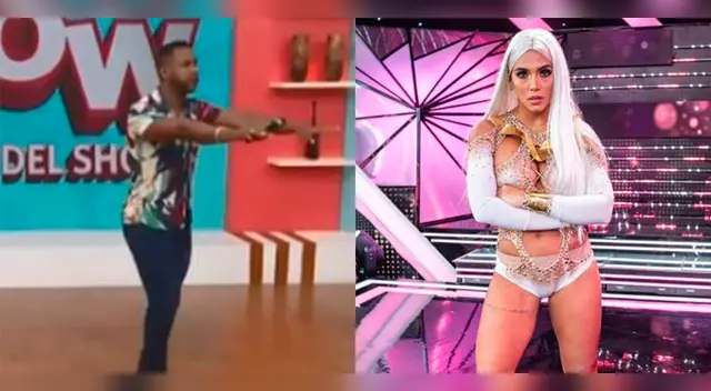 Giselo se burla de Vania Bludau en Reinas del show. Giselo se burla de Vania Bludau en Reinas del show.