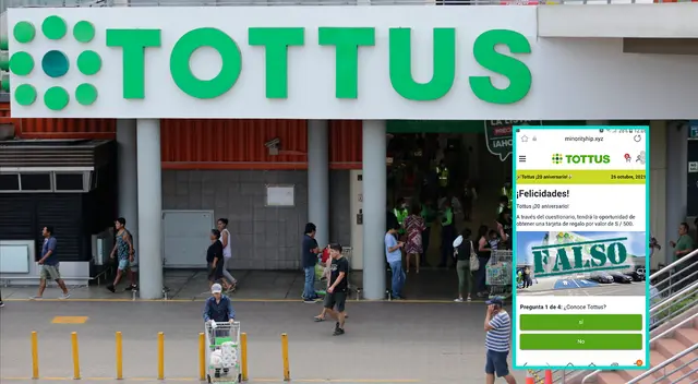 Tottus comunica a los usuarios sobre falsas promociones de delincuentes para robar información.