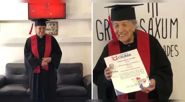 María Josefina Cruz Blancas y García se tituló en Administración de Empresas luego de retomar los estudios.