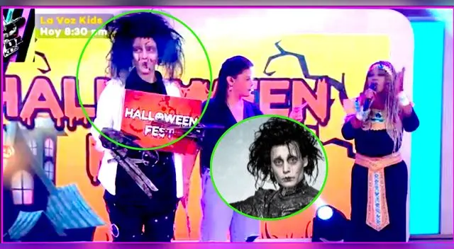 Greissy Ortega sorprendió con disfraz de 'El joven manos de tijeras'. Greissy Ortega sorprendió con disfraz de 'El joven manos de tijeras'.