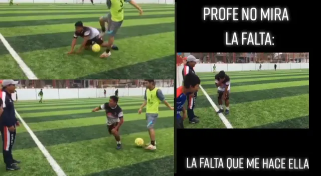 Singular escena del joven en una ‘pichanga’ se ha viralizado en las redes sociales. Singular escena del joven en una ‘pichanga’ se ha viralizado en las redes sociales.