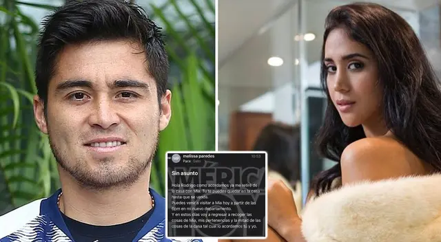 ¿Qué decía el correo que le envió Melissa Paredes a Rodrigo Cuba?