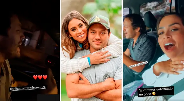 Ethel Pozo canta a viva voz junto a su novio Julián Alexander.