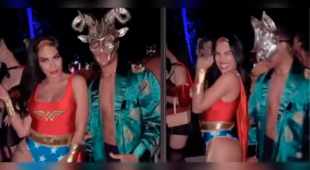 Tefi Valenzuela se luce con misterioso galán en Halloween.